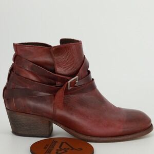 H by Hudson Horrigan Belt Wrapped Ankle Boots Size 9 EU40 Cowgirl Western Rustic